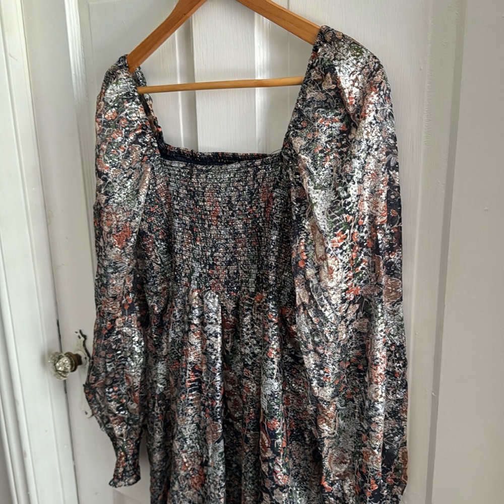 Metallic Flowy Maxi Dress- XL